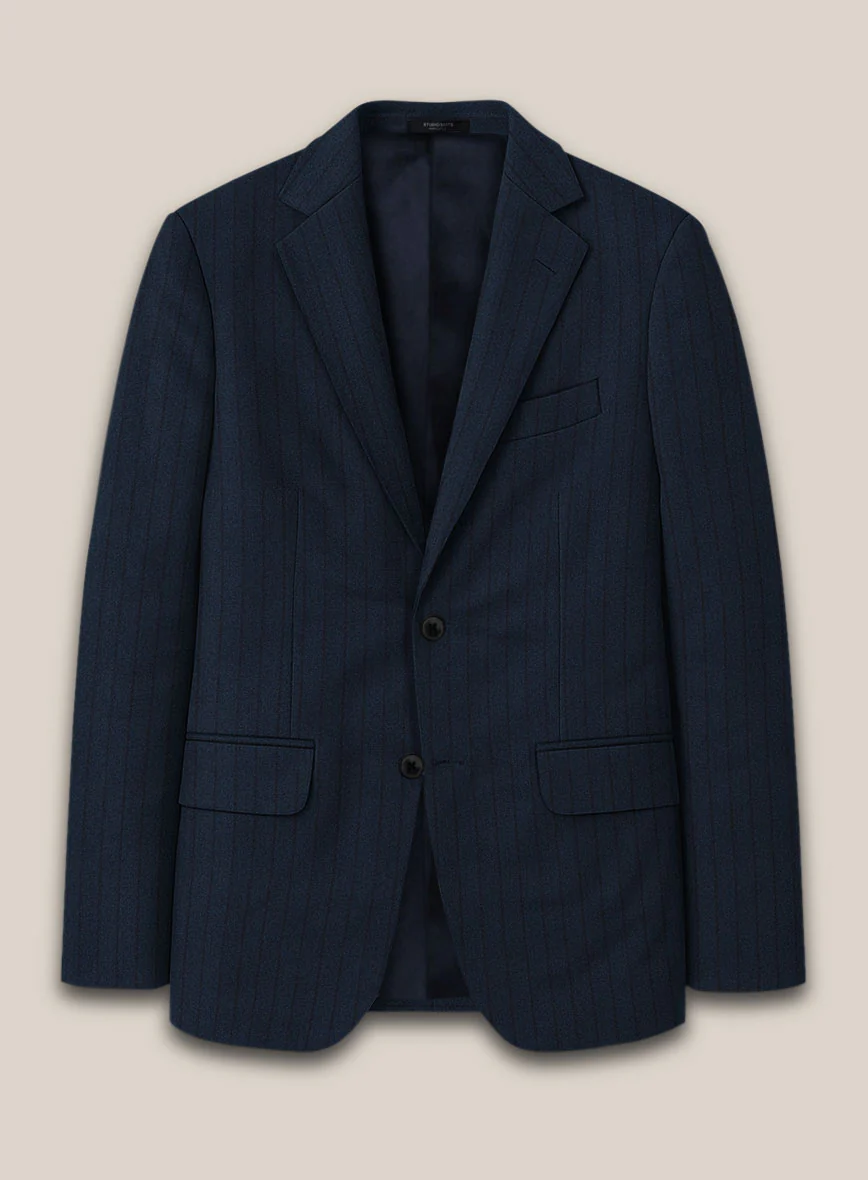 Scabal Sapphire Chalkstripe Blue Wool Suit - Image 3