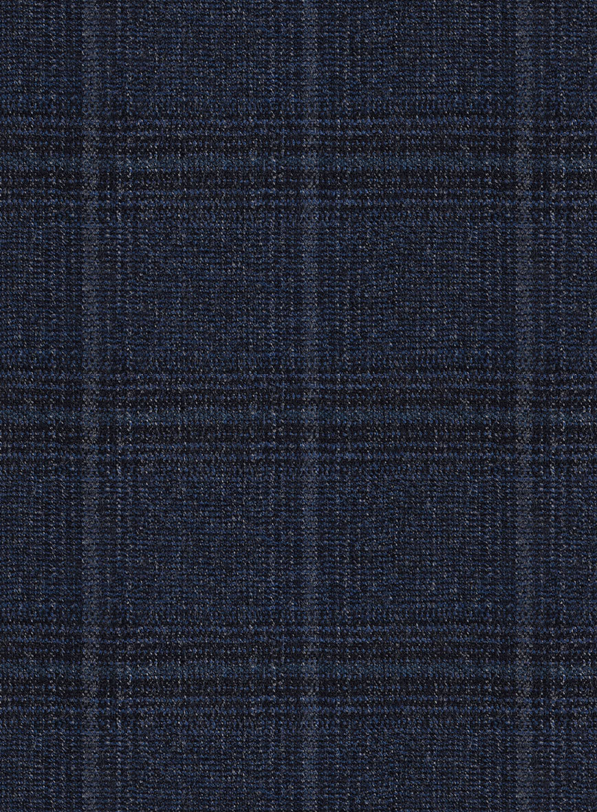 Scabal Sapphire Glen Blue Wool Pants - Image 4