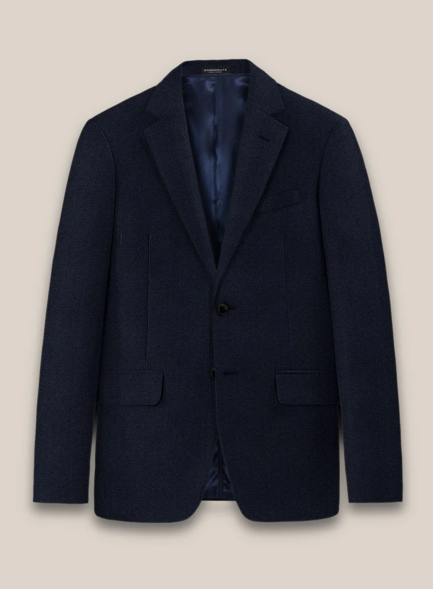 Scabal Sapphire Herringbone Blue Wool Jacket