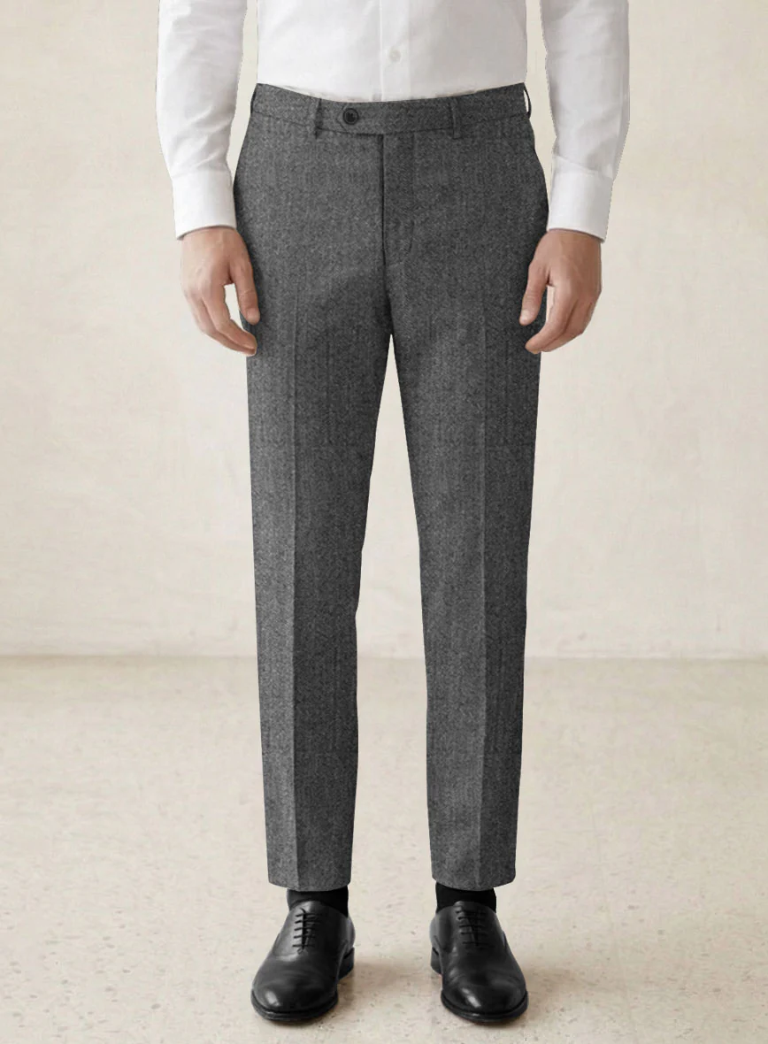 Scabal Sapphire Herringbone Gray Wool Suit - Image 6