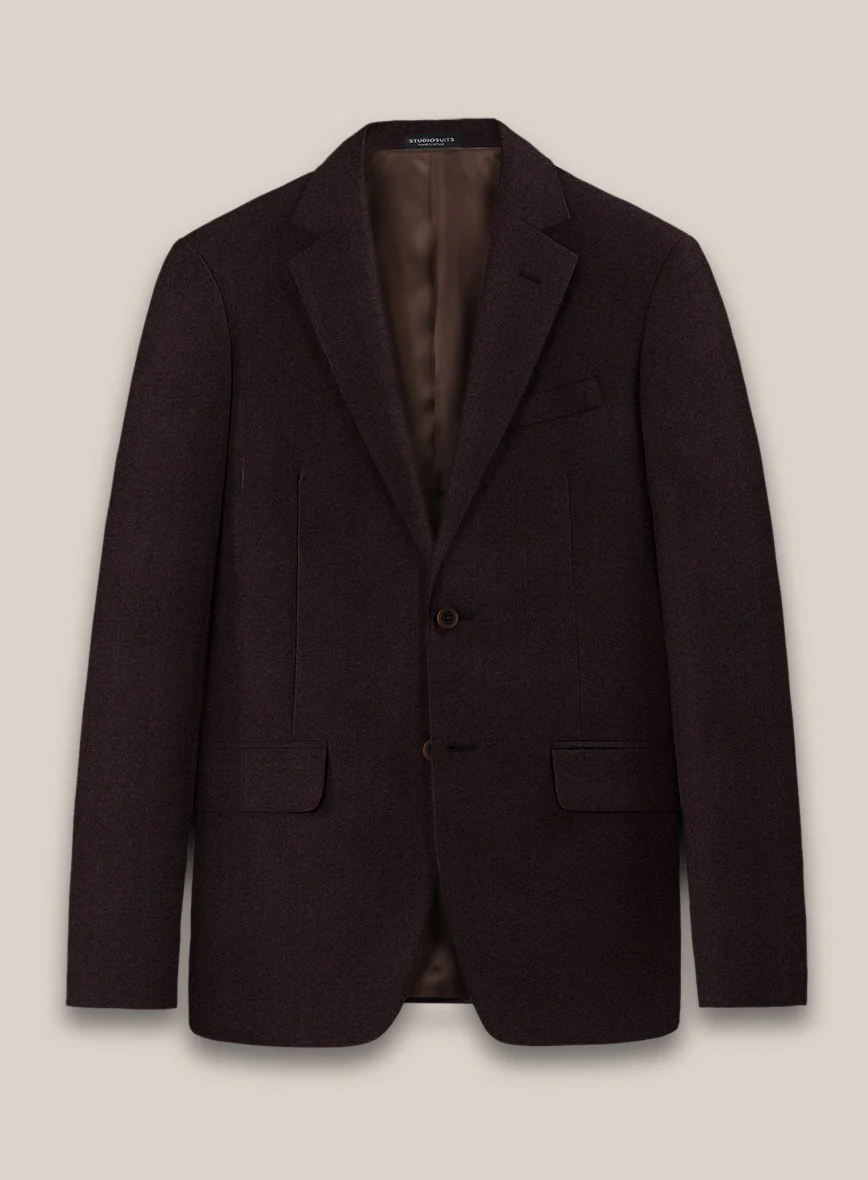 Scabal Sapphire Herringbone Wine Wool Jacket