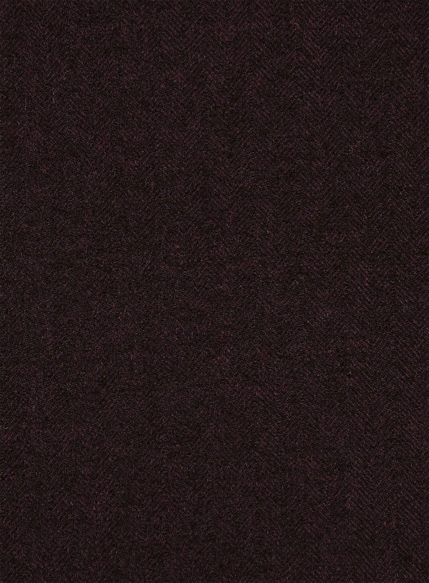 Scabal Sapphire Herringbone Wine Wool Jacket - Image 3