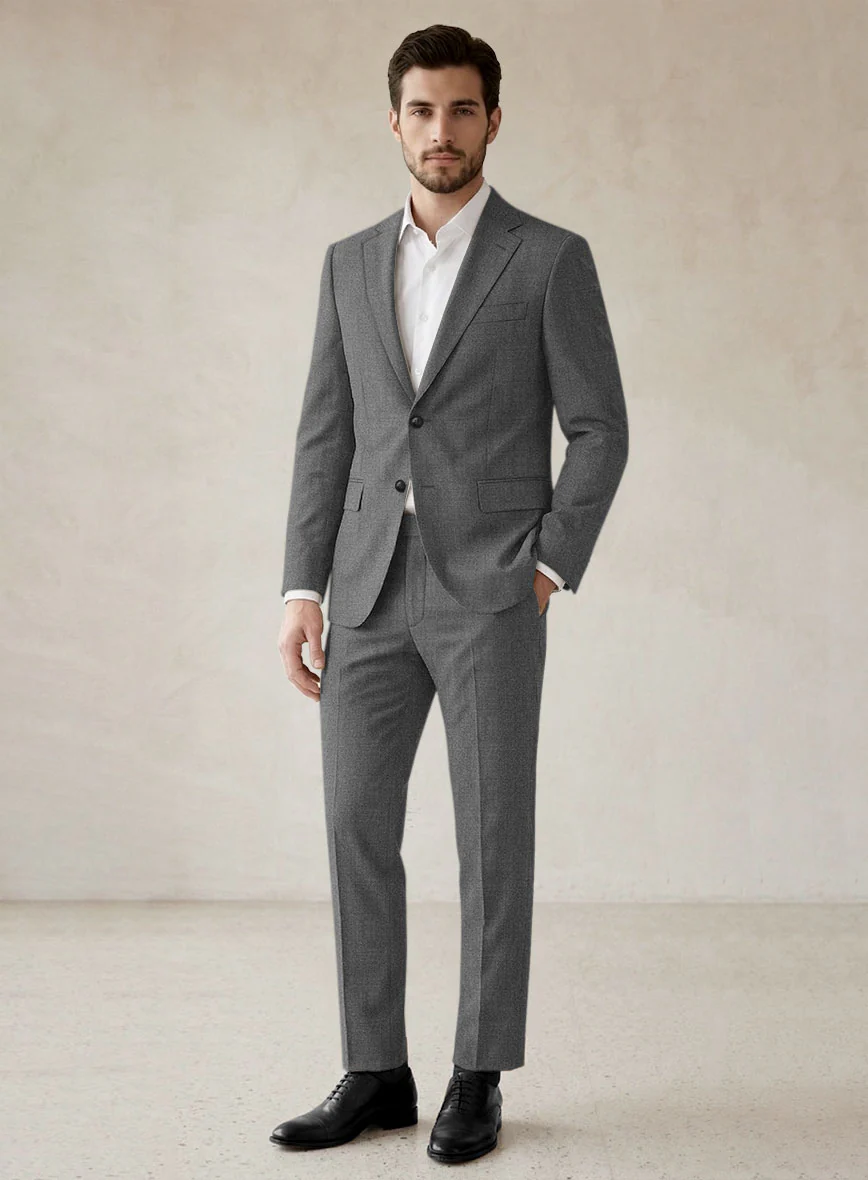Scabal Sapphire Light Gray Wool Suit