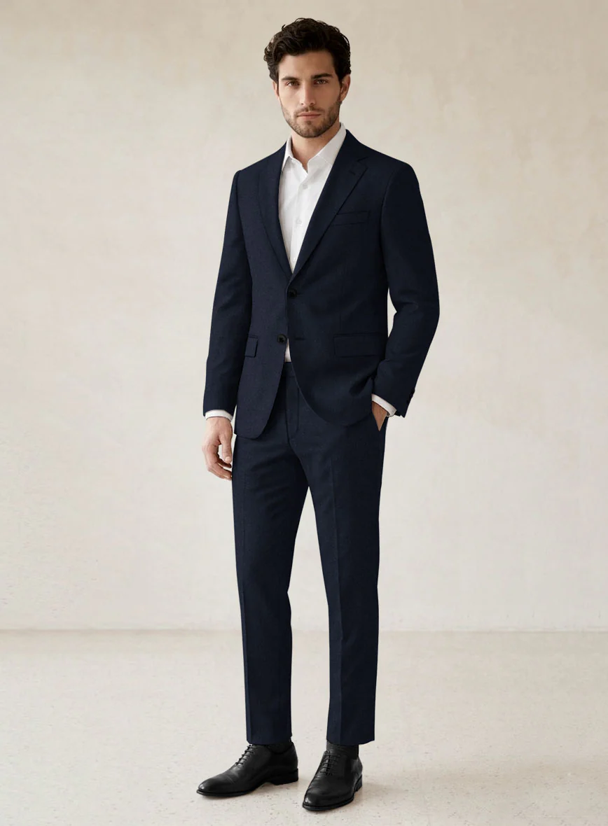 Scabal Sapphire Navy Blue Wool Suit