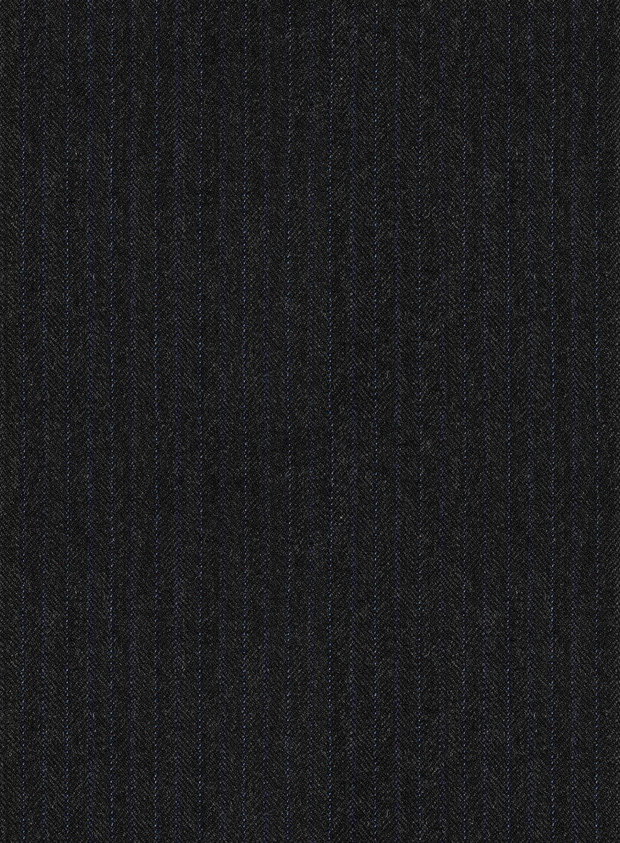 Scabal Sapphire Pinstripe Charcoal Wool Jacket - Image 3