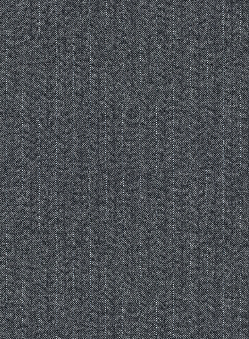 Scabal Sapphire Pinstripe Gray Wool Jacket - Image 2