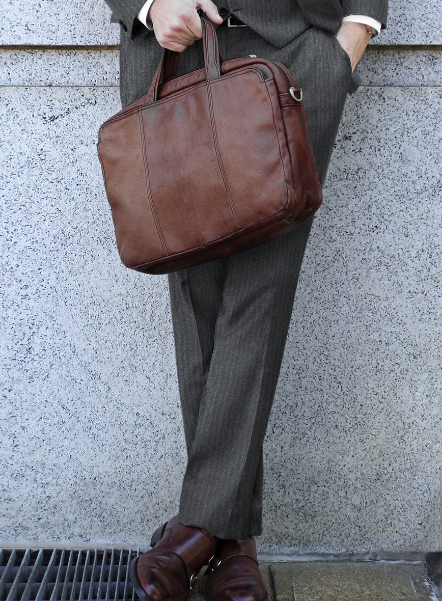 Scabal Sapphire Pinstripe Gray Wool Pants - Image 2