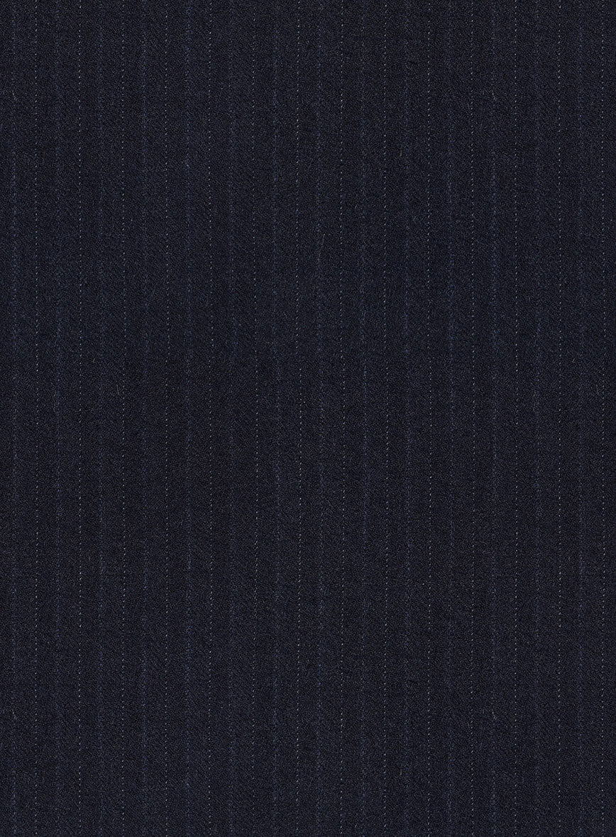 Scabal Sapphire Pinstripe Navy Wool Pants - Image 4