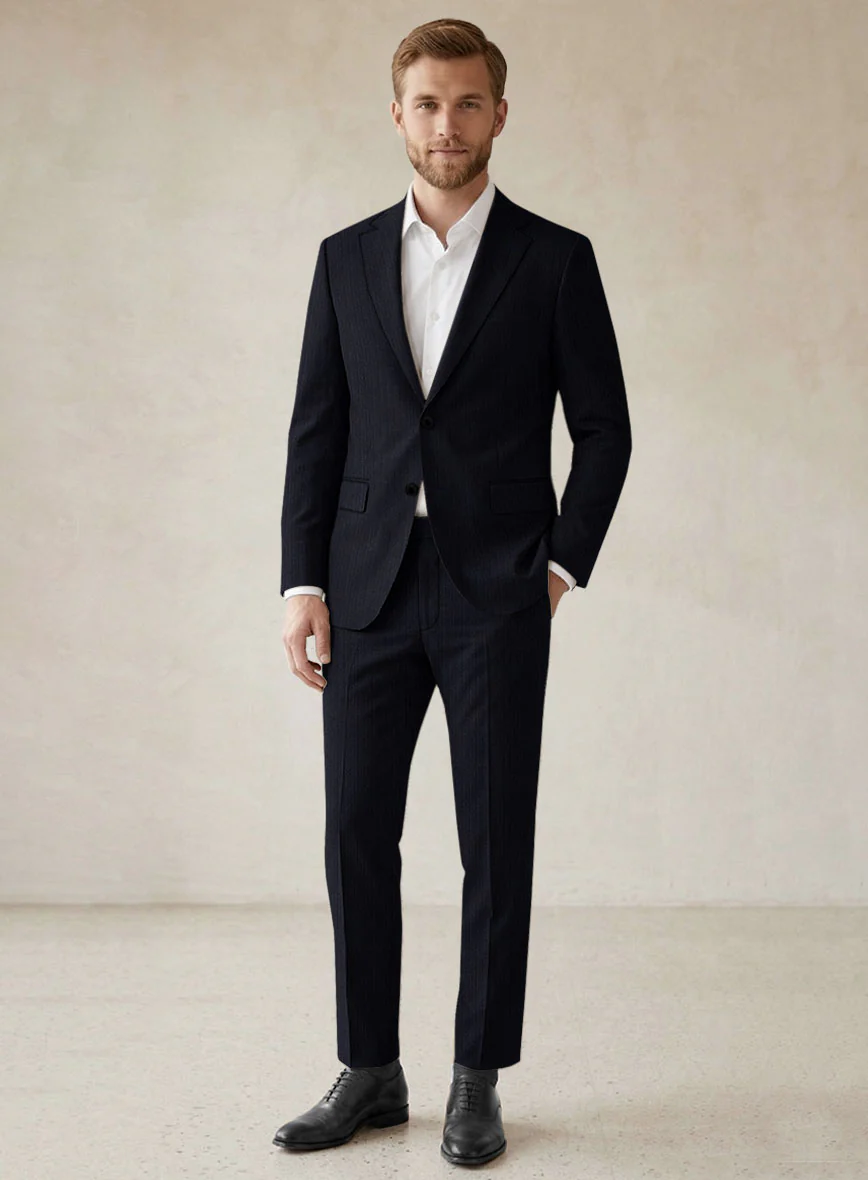 Scabal Sapphire Pinstripe Navy Wool Suit