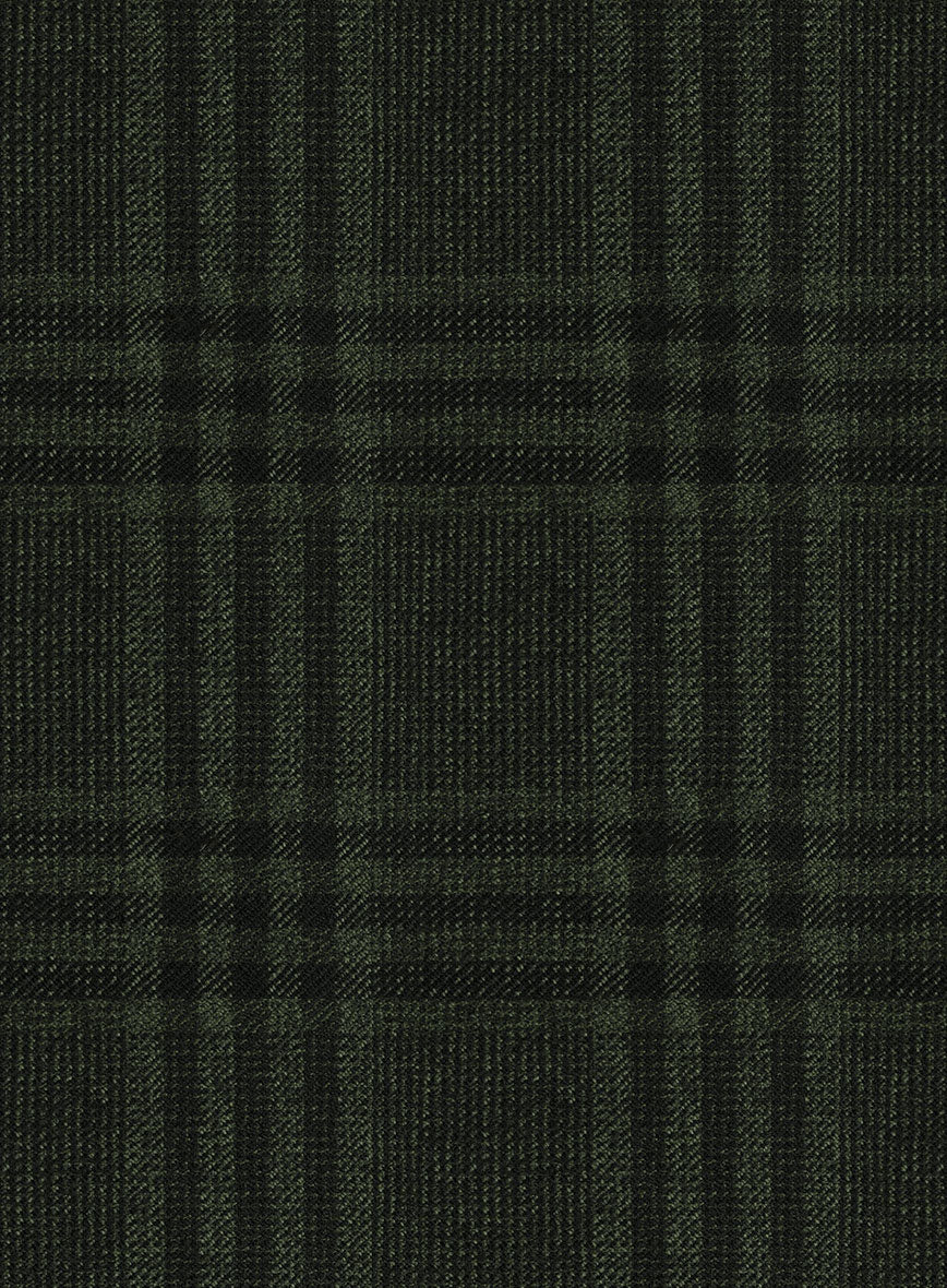 Scabal Seaweed Green Checks Wool Jacket - Image 3