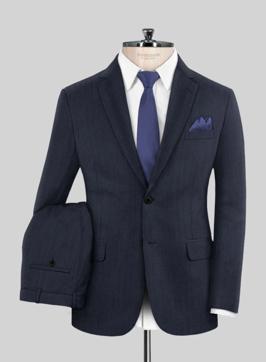 Scabal Tornado Abran Blue Wool Suit