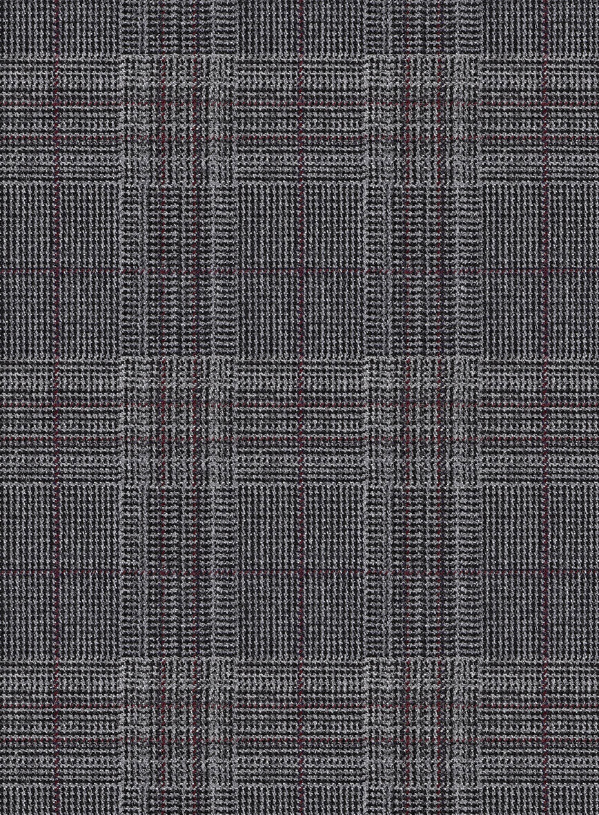 Scabal Tornado Glen Gray Wool Pants - Image 3