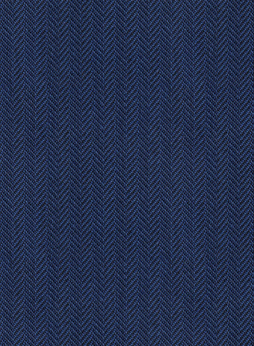 Scabal Tornado Herringbone Blue Wool Jacket - Image 2