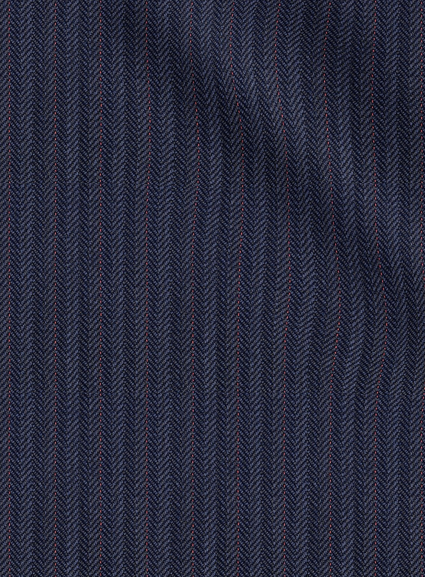 Scabal Tornado Herringbone Dark Blue Wool Jacket - Image 2