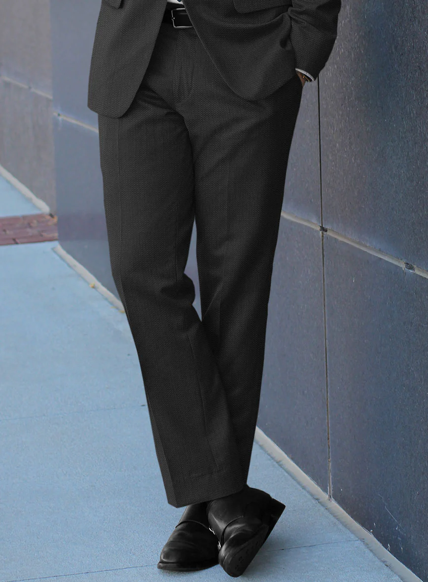 Scabal Tornado Olfoda Black Wool Pants - Image 2