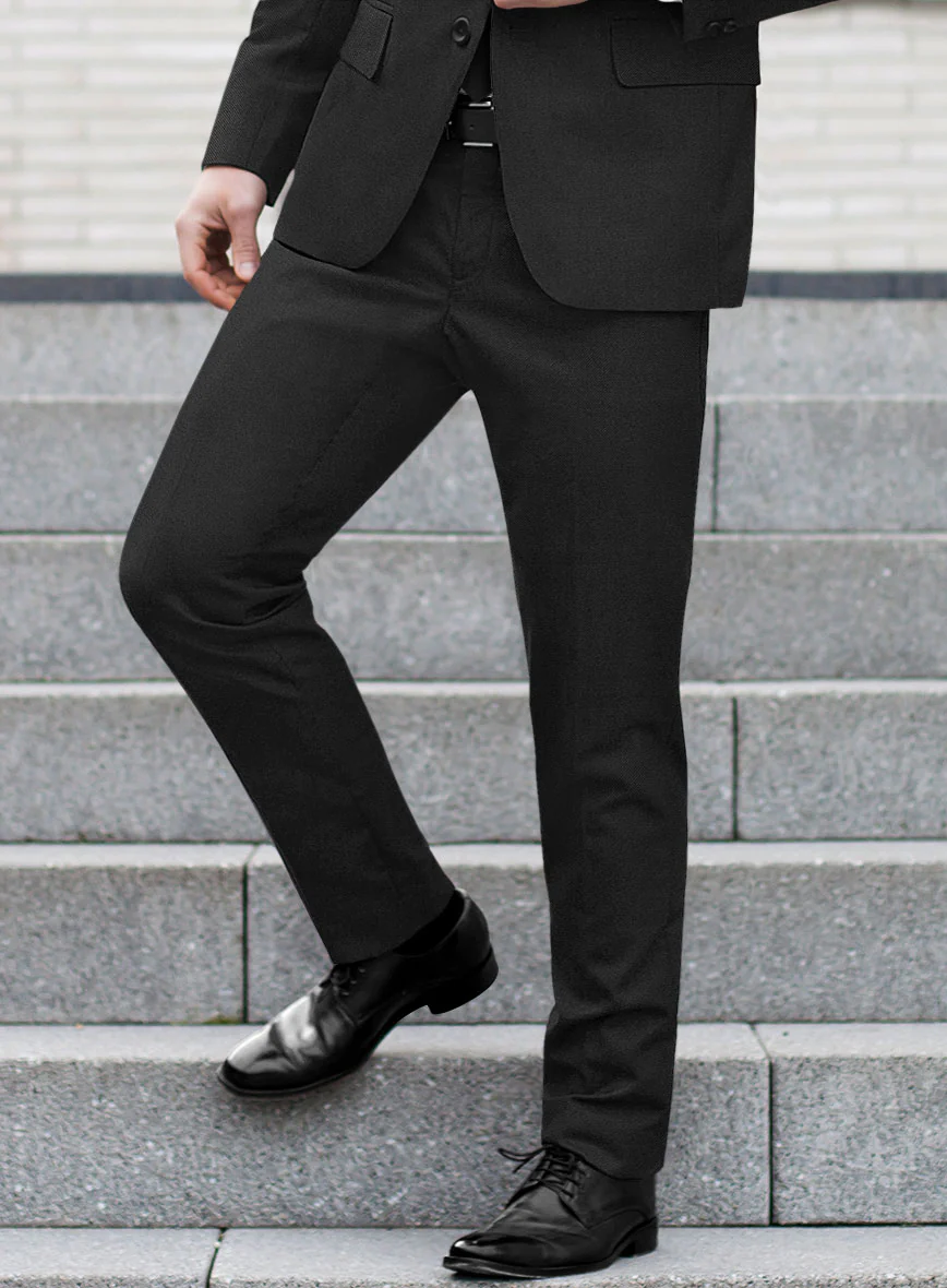 Scabal Tornado Shico Black Wool Pants - Image 2