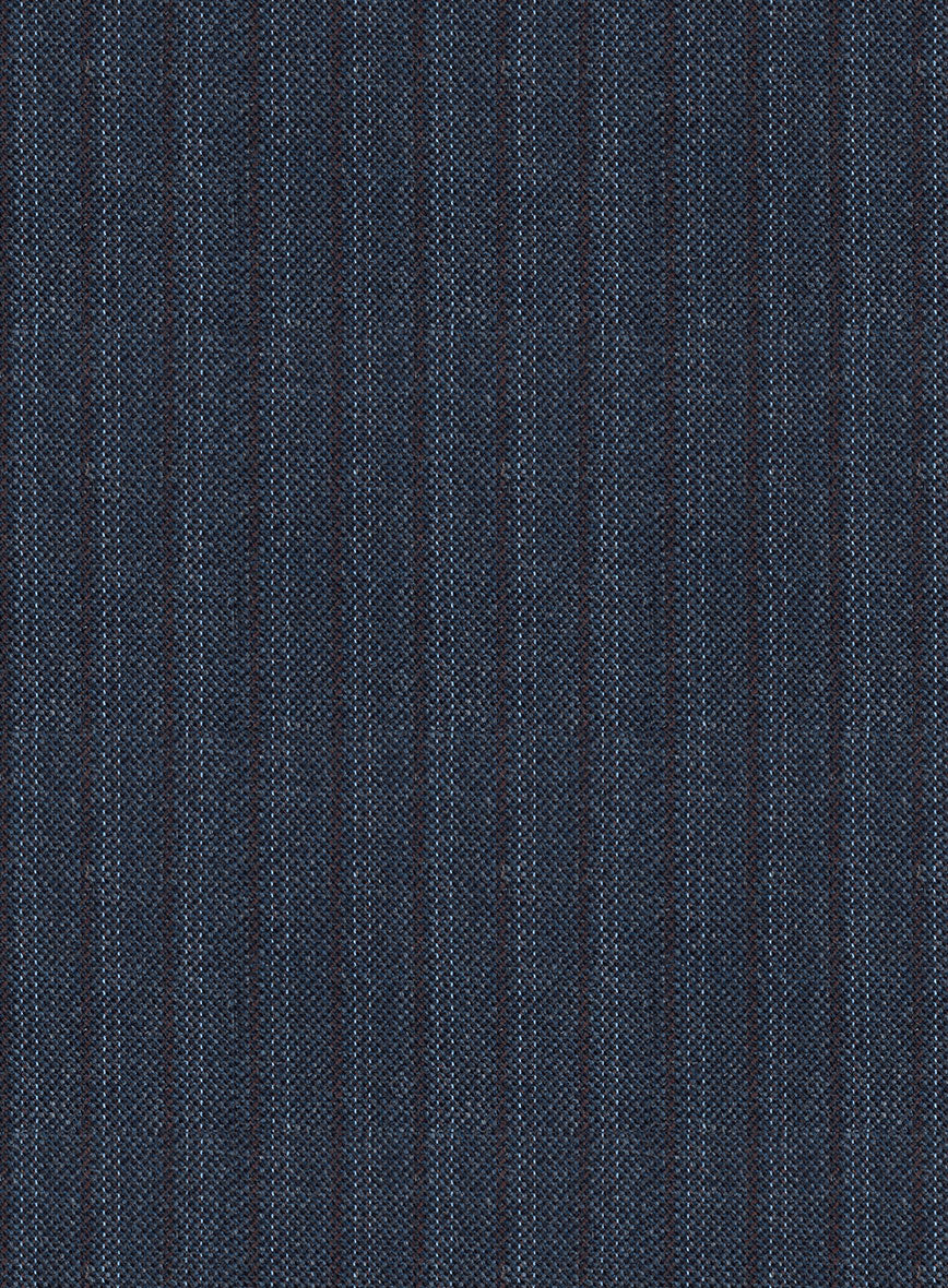Scabal Tornado Stripes Blue Wool Suit - Image 6
