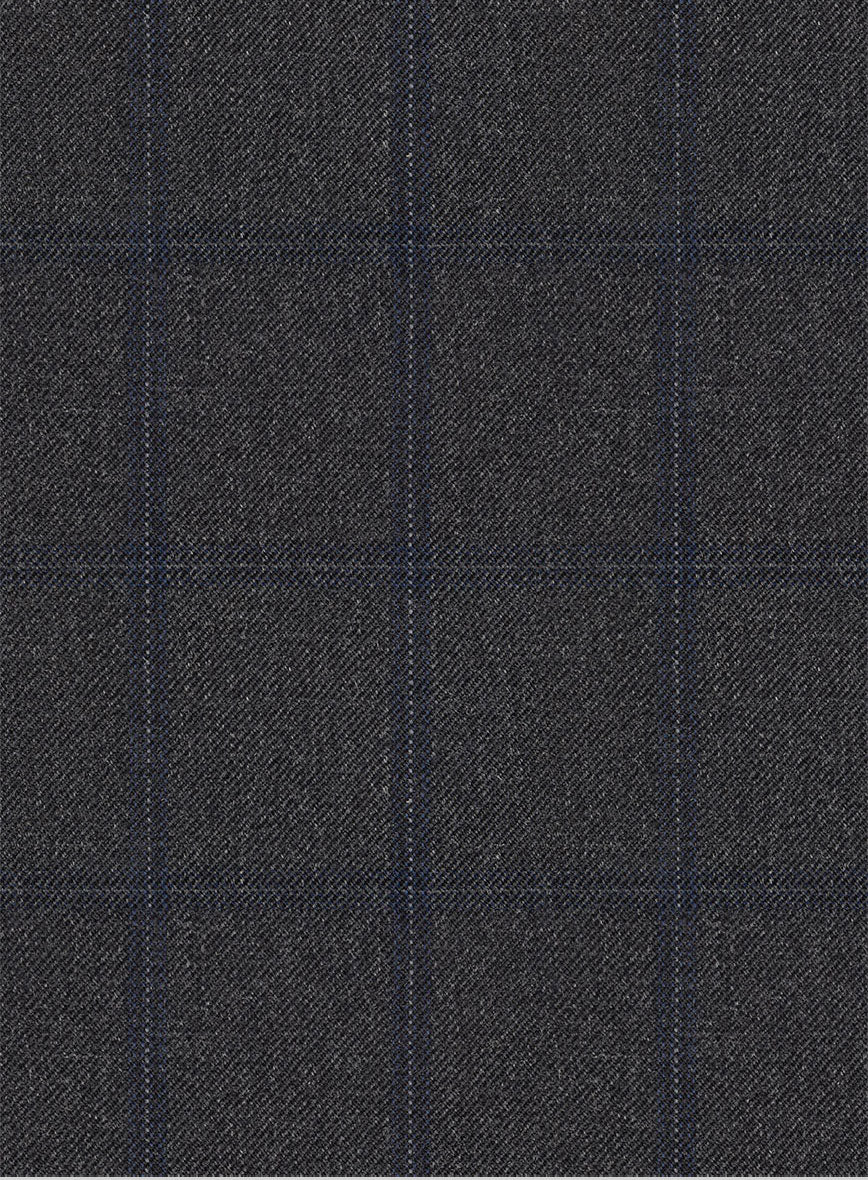 Scabal Tornado Windowpane Dark Gray Wool Suit - Image 6