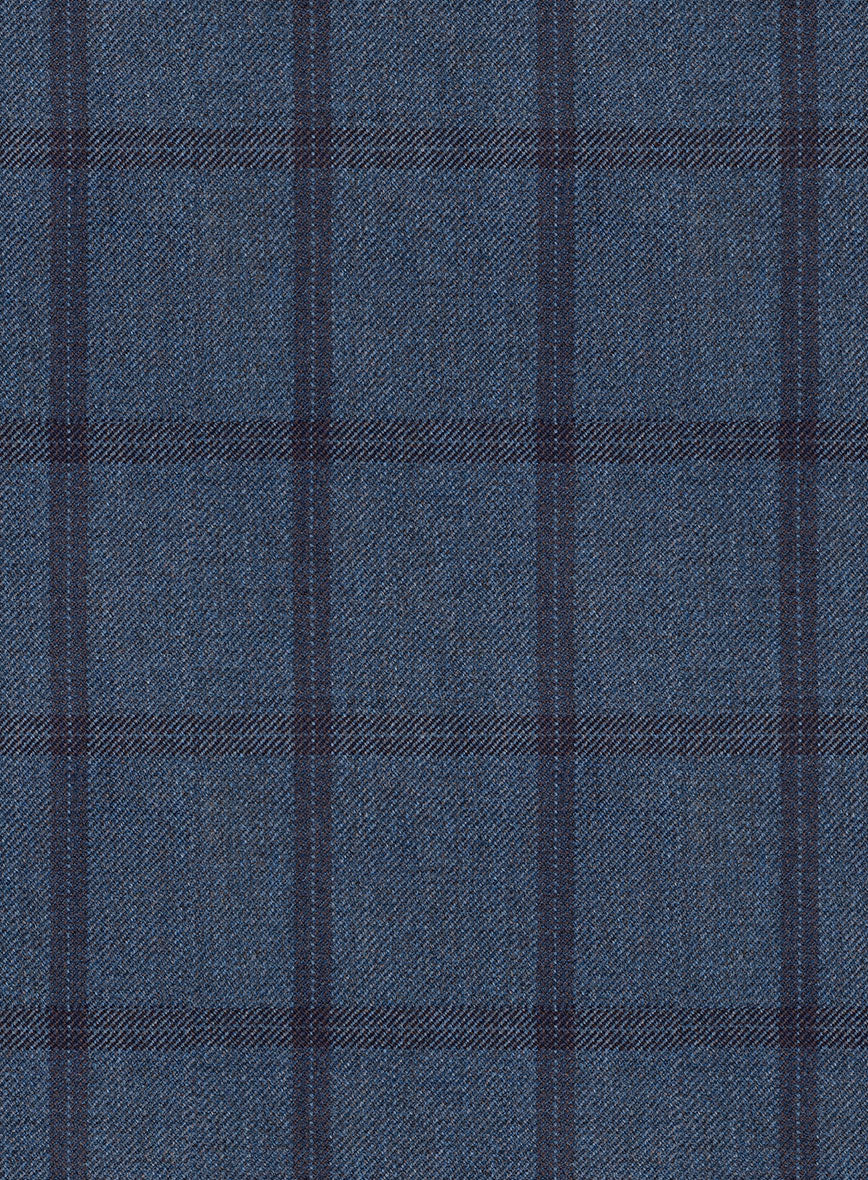 Scabal Tornado Windowpane Pacific Blue Wool Suit - Image 6