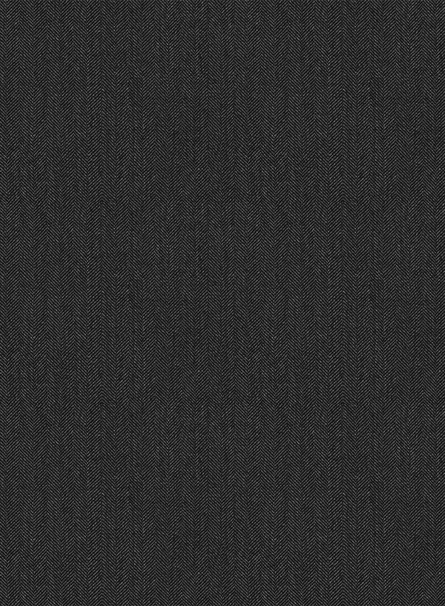 Scabal Ugeni Herringbone Charcoal Wool Jacket - Image 3