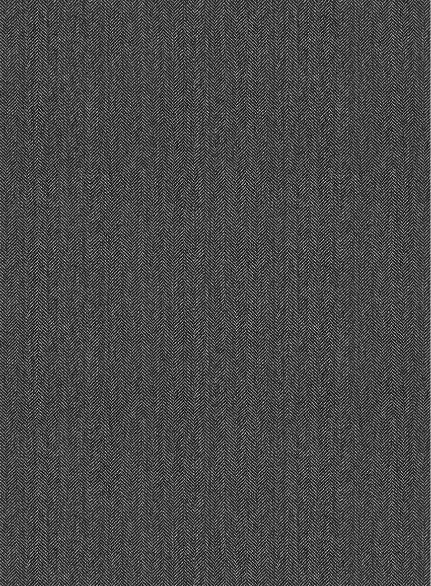 Scabal Uran Herringbone Gray Wool Pants - Image 3