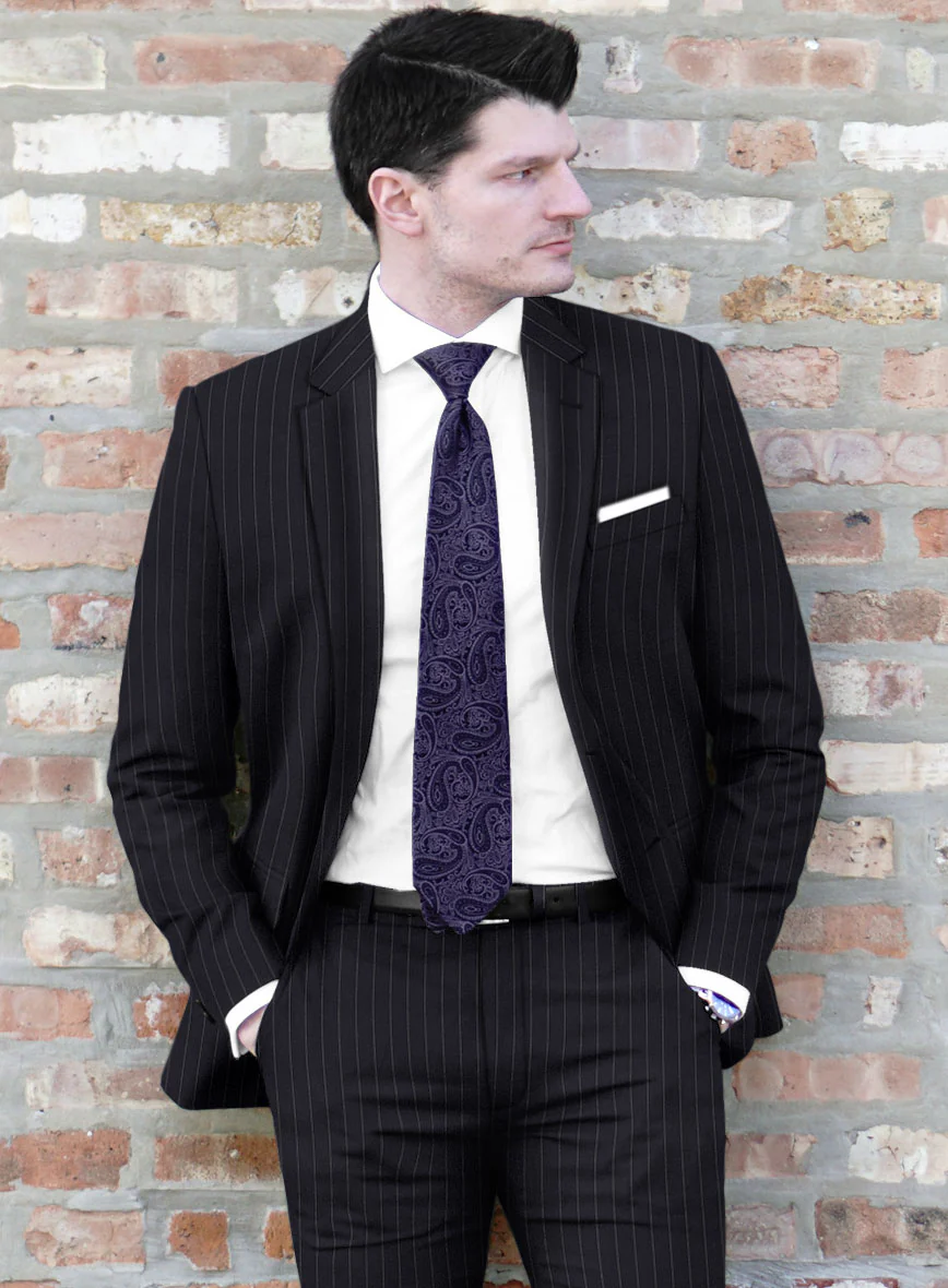 Scabal Vredlo Stripe Blue Wool Suit - Image 4