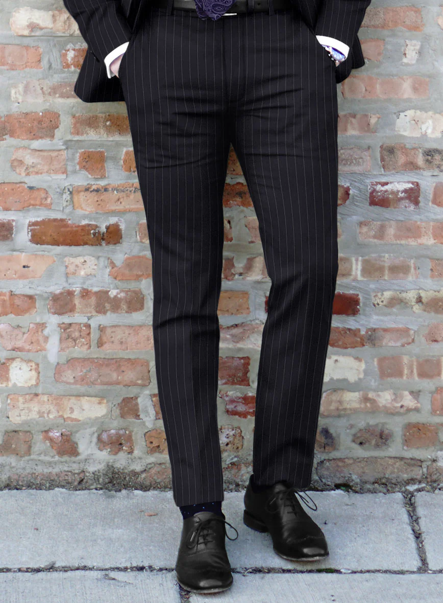 Scabal Vredlo Stripe Blue Wool Suit - Image 5