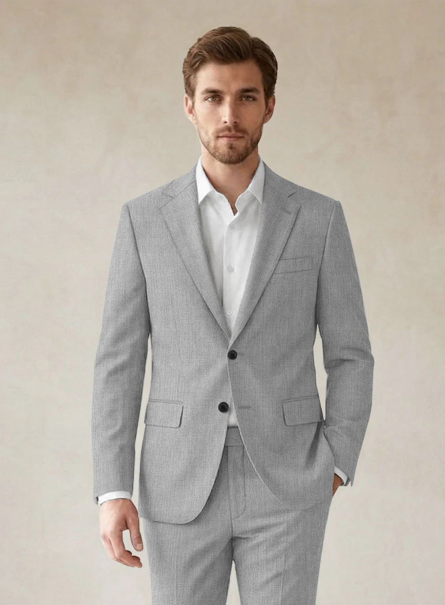 Scabal Worsted Light Gray Wool Suit - Image 3