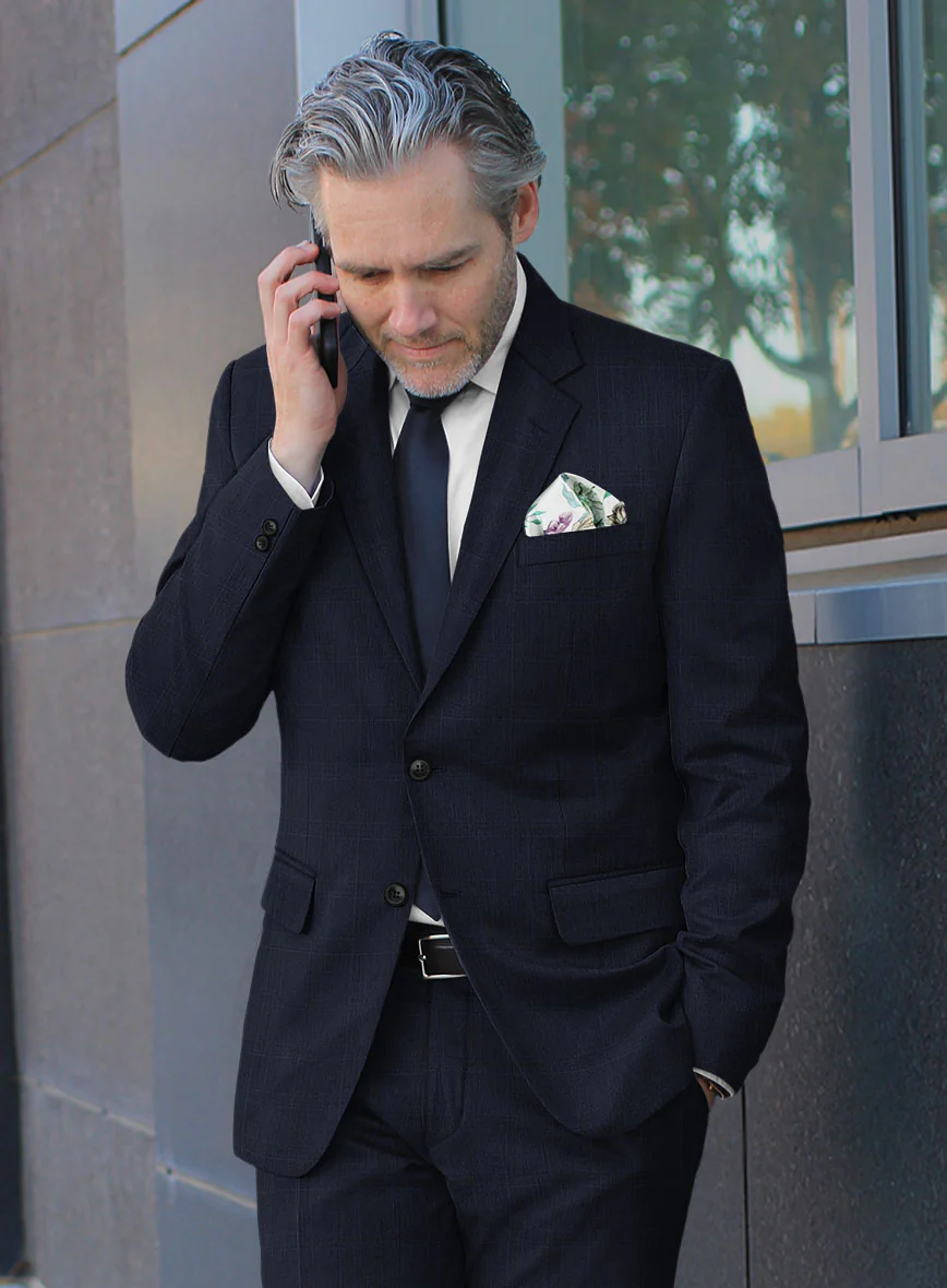 Scabal Xuito Checks Blue Wool Jacket - Image 2