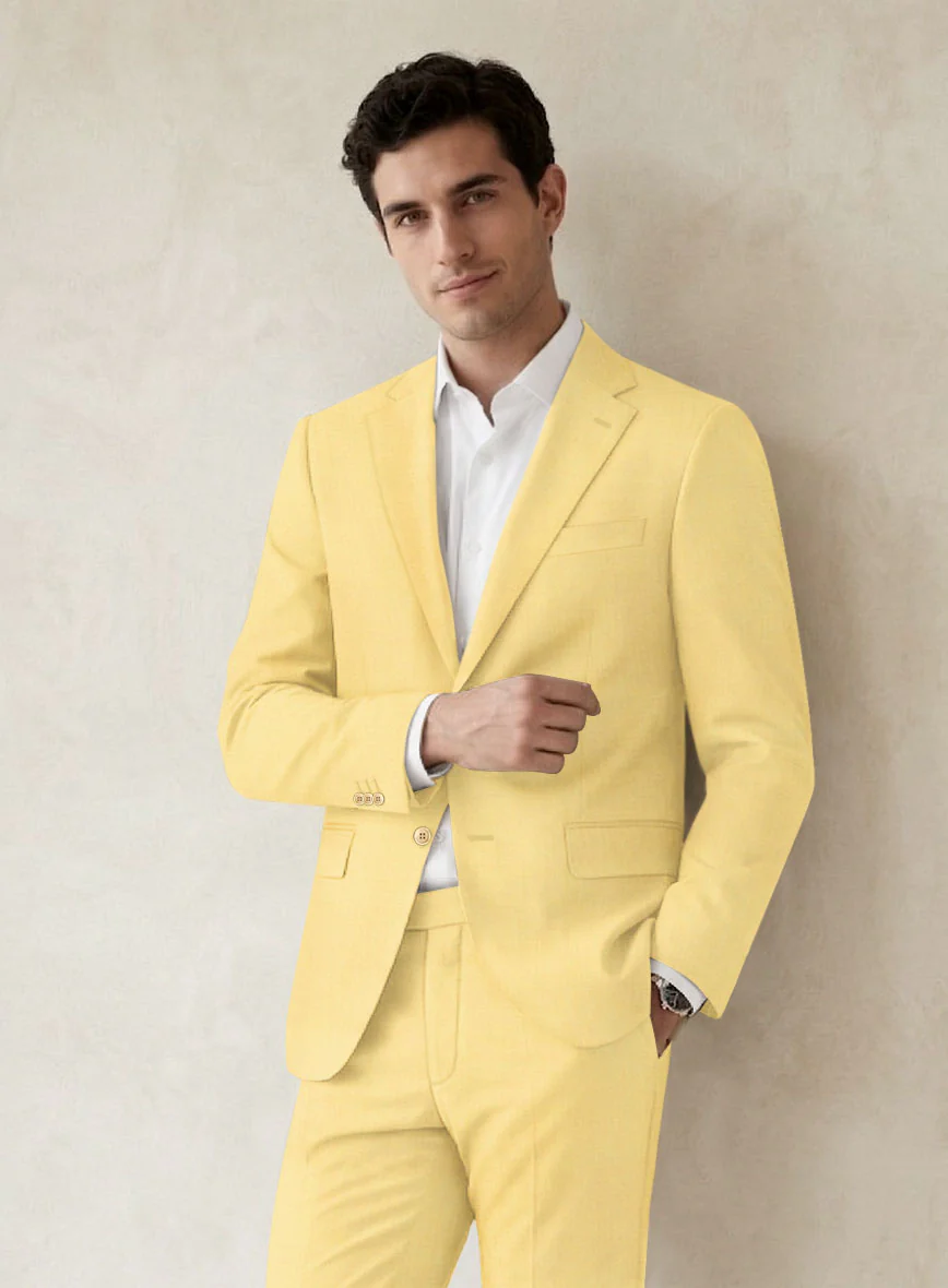 Scabal Yellow Wool Suit - Image 3
