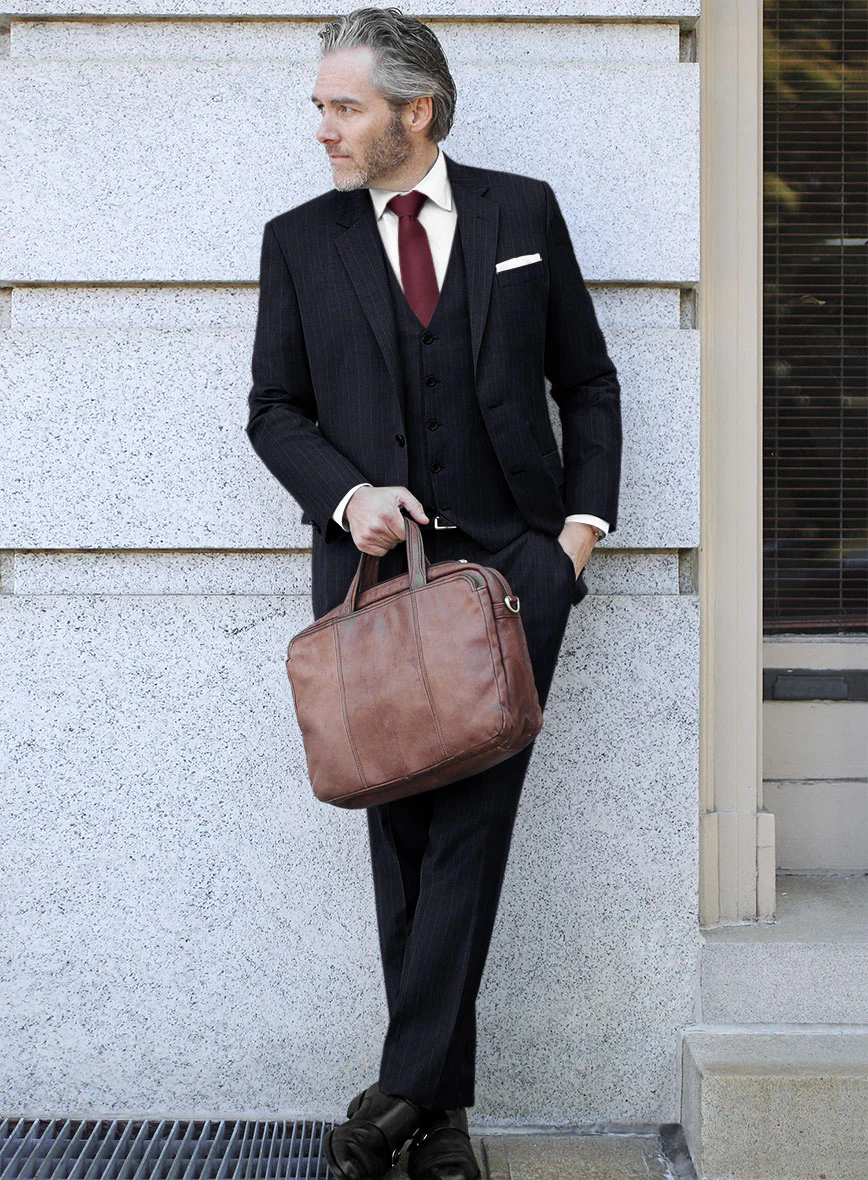 Scabal Zoillo Stripe Blue Wool Suit - Image 2