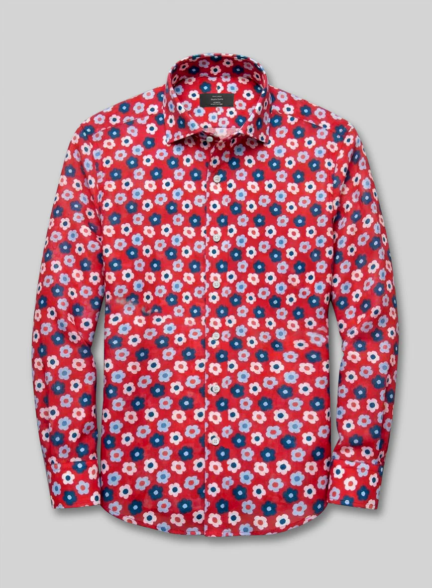 Scarlet Meadow Feather Cotton Shirt - Image 3