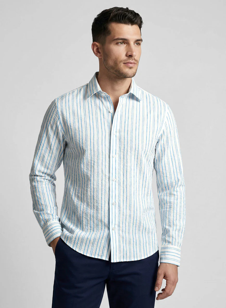 Seabreeze Stripe Cotton Lycra Shirt