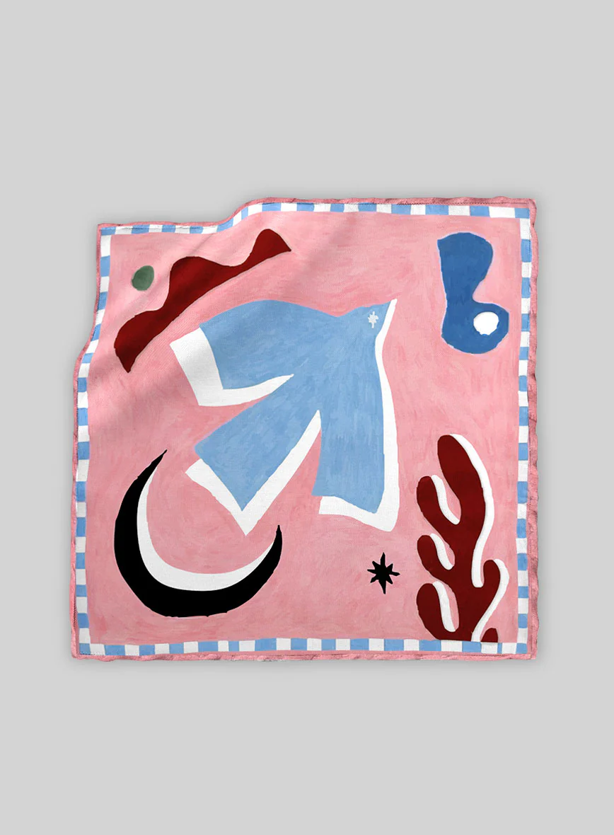 Seaside Abstraction Silk Pocket Square