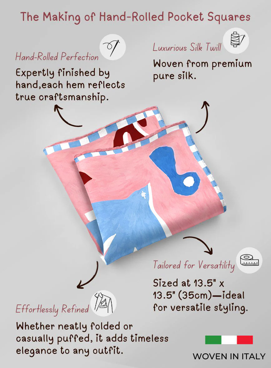 Seaside Abstraction Silk Pocket Square - Image 5