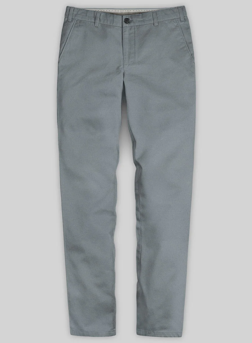 Washed Slate Blue Stretch Chino Pants