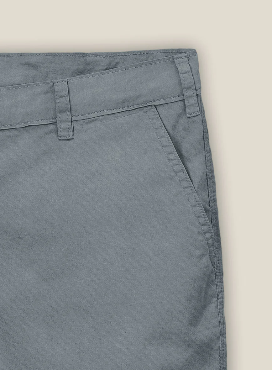 Slate Blue Stretch Chino Shorts - Image 2