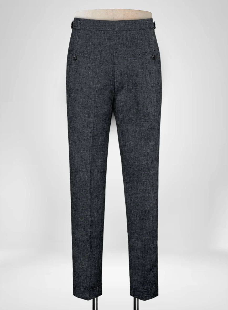 Slate Gray Linen Highland Trousers - Image 4