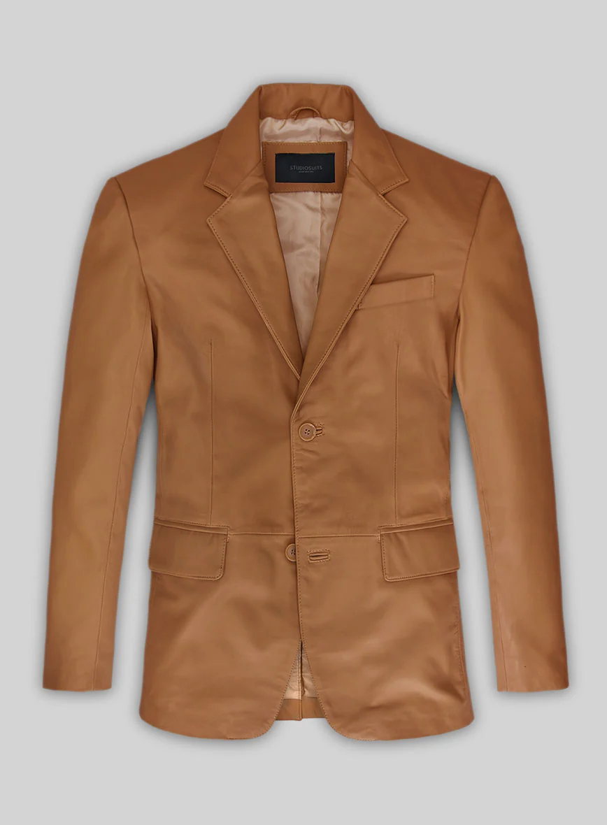 Soft Bella Brown Leather Blazer