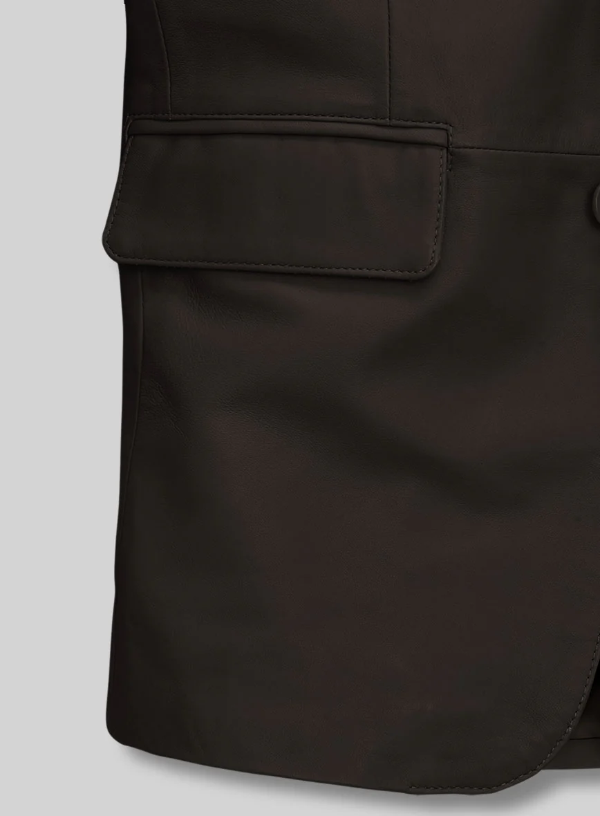Soft Louis Brown Leather Blazer - Image 4