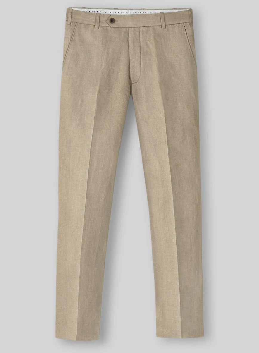 Solbiati Art Du Lin Beige Linen Pants - Image 2