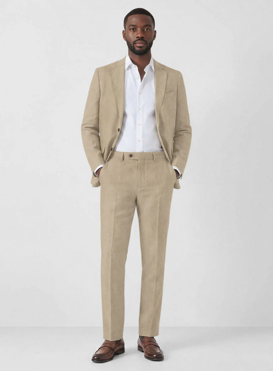 Solbiati Art Du Lin Beige Linen Suit