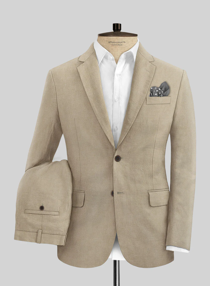 Solbiati Art Du Lin Beige Linen Suit - Image 2