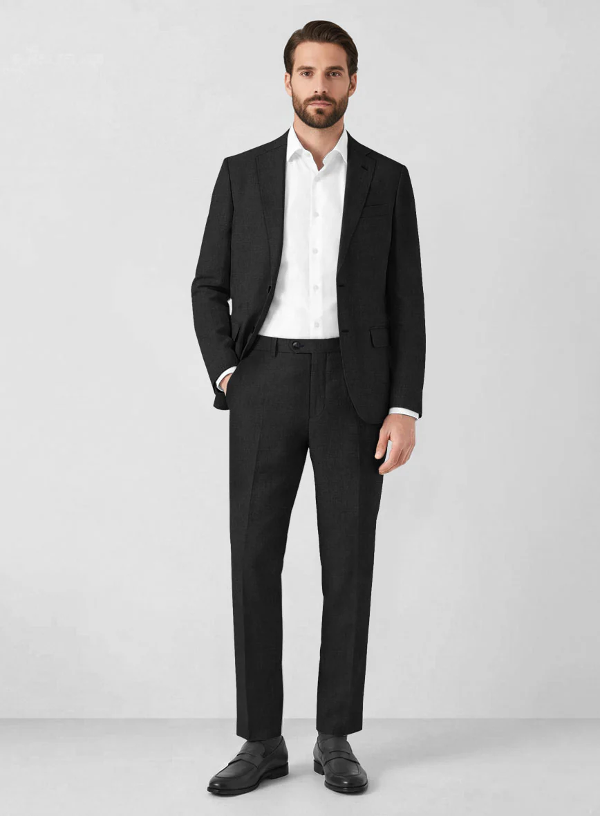 Solbiati Art Du Lin Black Linen Suit