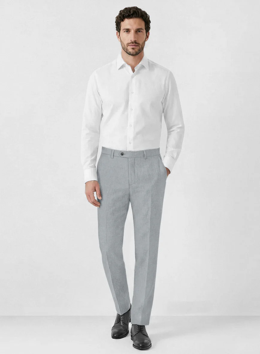 Solbiati Art Du Lin Blue Gray Linen Pants - Image 3