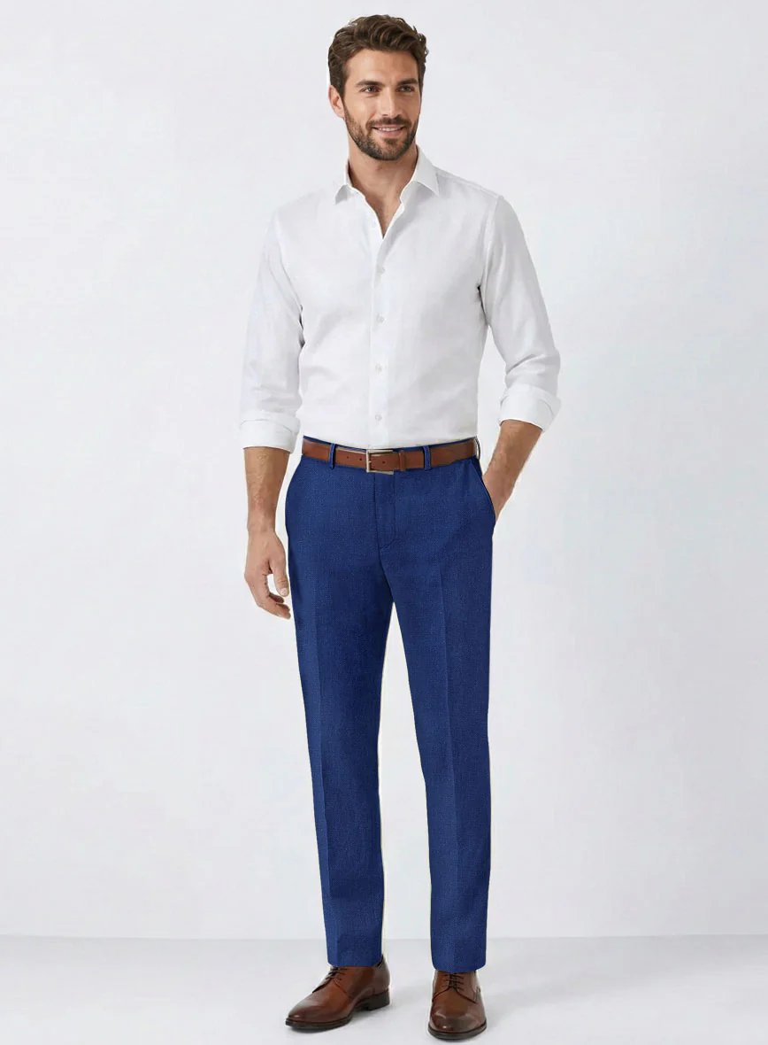 Solbiati Art Du Lin Cobalt Blue Linen Pants - Image 3