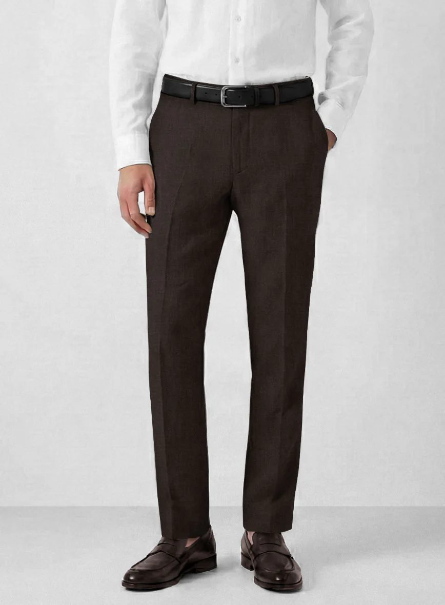 Solbiati Art Du Lin Dark Brown Linen Pants