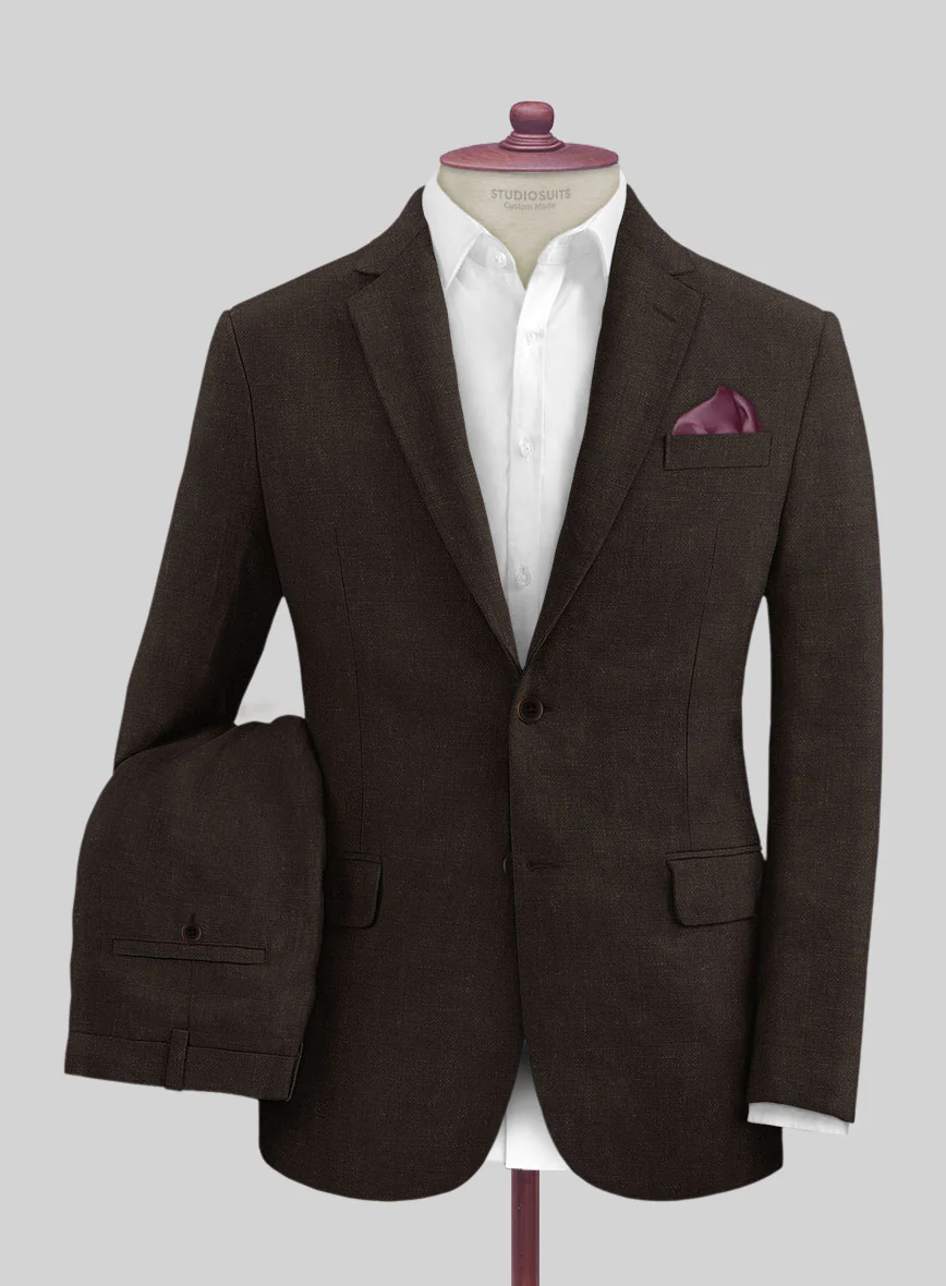 Solbiati Art Du Lin Dark Brown Linen Suit - Image 2