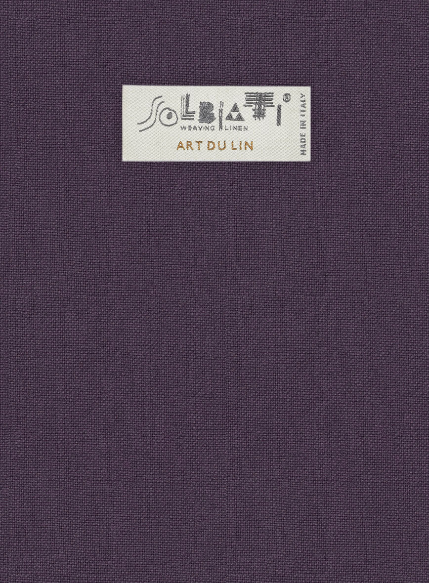 Solbiati Art Du Lin Dark Lavender Linen Pants - Image 4