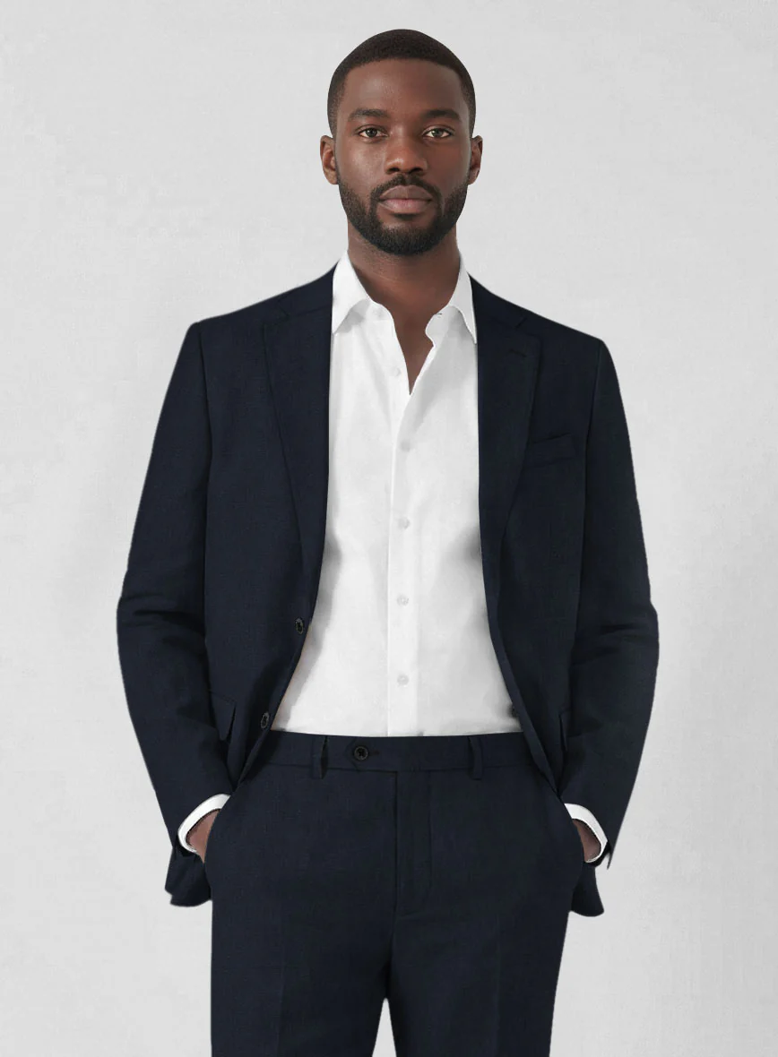 Solbiati Art Du Lin Deep Blue Linen Suit - Image 4